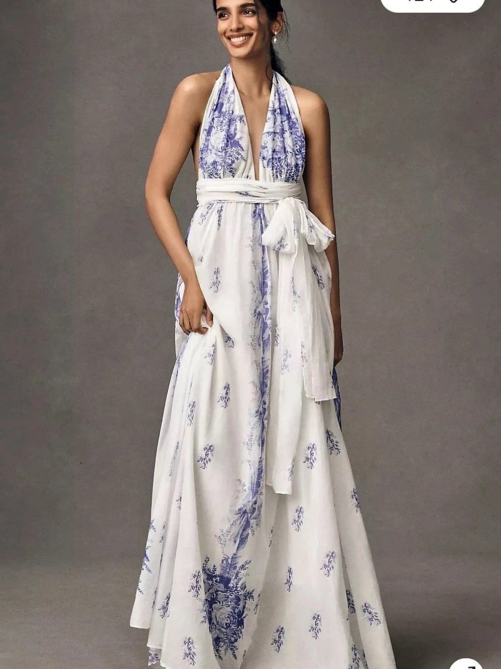 Anthropologie XS/S LoveShackFancy Lilah Halter Maxi Dress